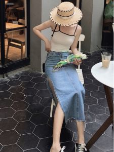 Elegant French Stylish Split Skirt Summer Womens Apparel