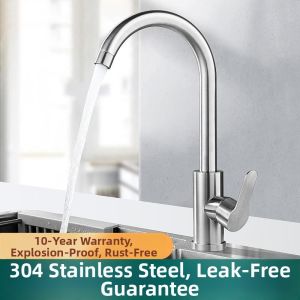 304 Stainless Steel Rotatable Anti-splash Single Cold Water Faucet