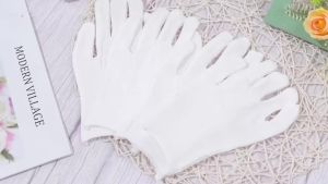 Găng Tay Cotton Màu Trơn Cho Nam Và Nữ Màu Trắng Dùng Cho Phục Vụ Tài Xế Thợ Kim Hoàn Bảo Vệ Khỏi Mồ Hôi Chất Liệu Dệt Kim Dành Cho Người Lớn.