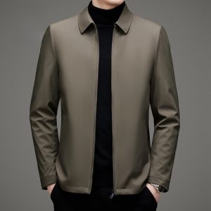 ROMON | แจ็คเก็ตผ้าฝ้ายลำลองสำหรับผู้ชาย ฤดูหนาว 2023 แจ็คเก็ตคอปกพับสั้นแบบลำลองสำหรับผู้ชายวัยกลางคนและผู้สูงอายุ แจ็คเก็ตผ้าฝ้ายแบบสวมหัว