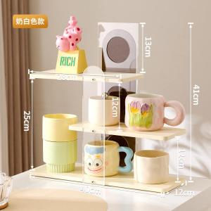 Multifunctional Desktop Organizer Rack Cup Storage Shelf Mug Coffee Water Bar Home Countertop Display Storage Rack Acrylic