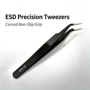 Tweezers with curved edges fine pointed tips anti-static small tweezers birds nest hair picking acne clip repair tool set