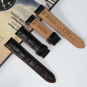 สายนาฬิกาหนังแท้สำหรับผู้ชาย Midori สายนาฬิกาหนังแท้สีเหลืองแดงสด สายรัดนาฬิกาหนังแท้แบบปรับได้ สายรัดนาฬิกาหนังแท้สีเหลืองแดงสด