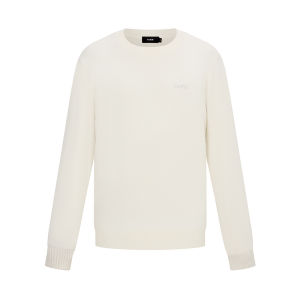 Wool and Cashmere Blend White Sweater Long Sleeve