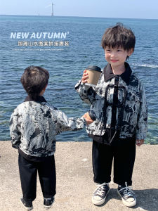 Spring Autumn Childrens Outerwear Boys Birthday Ceremony Hanfu New Chinese Style Baby Boys Tang Suit Cotton Blend Fabric