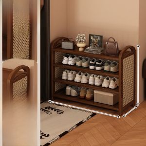 Indoor Entrance Multi-Layer Shoe Rack Simple Indoor Storage Shelf Nan Bamboo Shoe Organizer New Model Space-Saving Easy Assembly