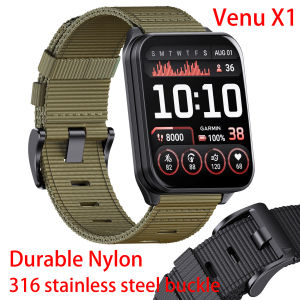 Nylon Watch Band for Garmin Venu X1 Smartwatch Strap Bracelet Sport Watchband 24mm Replacement Wristband Accessories