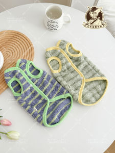 Thickened Fleece Warm Cat Vest for Pets Small Kitten Casual Striped Autumn Winter New Arrival Coral Fleece Breathable Comfortable