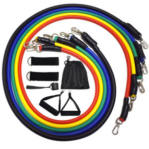 Bộ dây kháng lực đa chức năng dành cho nam Thiết bị tập thể dục tại nhà 11 món có dây kéo để rèn luyện cơ bắp