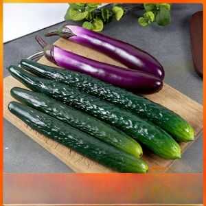 Hot Selling PU Soft Silicone Cucumber Realistic Vegetable Fake White Gourd Cool Cucumber Props Silk Cucumber Small Cucumber Toy Model