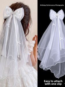 Bow Crown Tulle Hair Clip