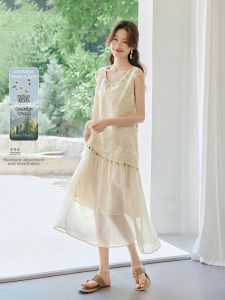 MOHANYIMEI | Elegant Light Summer Dress Vacation Wear Backless Heavy Embroidery