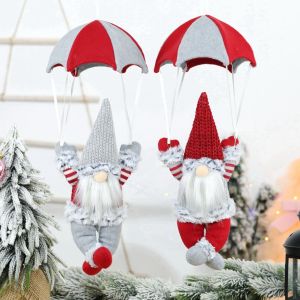 Christmas Parachuting Santa Claus Decoration - Faceless Hanging Ornament for Christmas Tree & Ceilings & Window Display and Festive Decor Creative Christmas Gift.