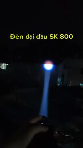 Đèn Pin Đội Đầu Siêu Sáng SK 800 Có Zoom Xa Gần Led Hiển Thị % Pin