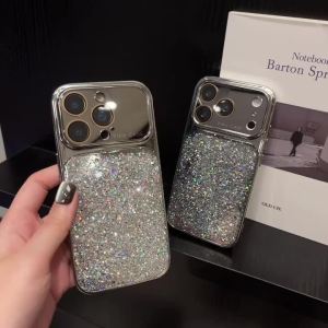 Electroplating Glitter Bling Shockproof Phone Case For iPhone 17 16 15 14 13 Pro Max Crystal Lens Protect Sparkling Back Cover