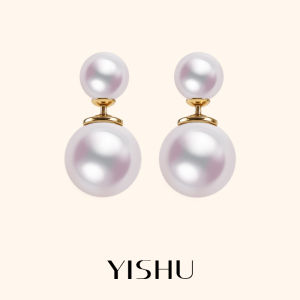 YISHU | Double-sided Large and Small Pearl Sterling Silver Earrings