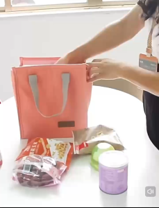 Simple Style Portable Oxford Cloth Lunch Bag Cationic Student Office Insulation Bento Box Food Storage Bag