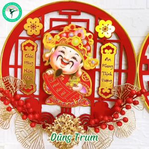 Dải Ông Thần Tài Lắc Lư Chiêu Tài Lộc trang trí Tết bản Tiếng Việt tặng móc treo