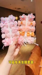 TYACC174 Jepit Rambut Anak Motif Bunga Pita 10 Pcs Hair Clip