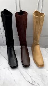 GW Sepatu Long Boots Wanita Flat Ala Korea BO9075