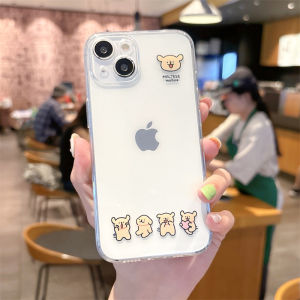 Cute Couple Line Dog Cartoon Silicone Transparent Mobile Phone Case for 15Promax 14Plus 13 New Model 12Mini Creative 11 Personality 17 Simple XR 8P