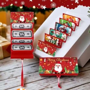 Christmas Tassel Folding Red Envelopes Santa Claus Money Bag 10 Card Slots Red Packet Merry Christmas Gift