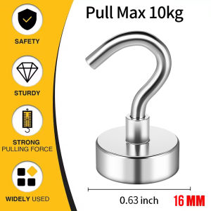 3/6Pcs Magnetic Hooks Heavy Duty 25 LBS Strong Magnets with Metal Hooks for Refrigerator Kitchen Workplace