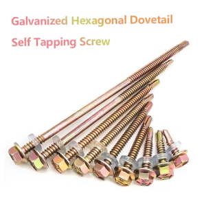 KEELAT 100Pcs 304 Stainless Steel Self Drilling Screw Hexagon Head Dovetail Self Tapping Wood Screws