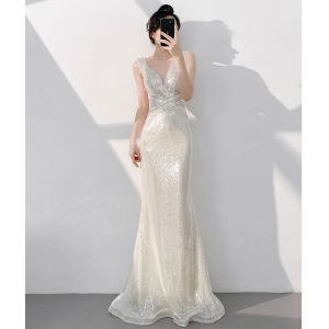 Champagne Elegant Evening Gown Mermaid Style