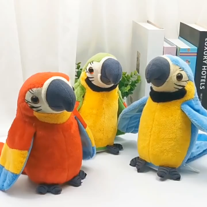 SKISOPGO Stuffed Toy Parrot Doll Realistic Animal Parrot Toy Recording Repeat Plush Toy for Bird Doll