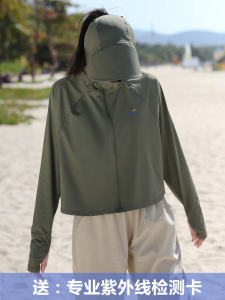 Womens Lightweight Breathable Outdoor Driving UV Protection Clothing Ice Sensation Black Glue Hat Brim Summer Sunscreen Coat