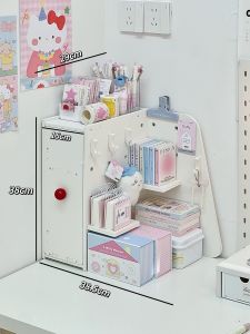 Desktop Corner Storage Rack Dormitory Workstation Stationery Organizer Multi-layer Gap Wall Cabinet Bookshelf Desk Transformation