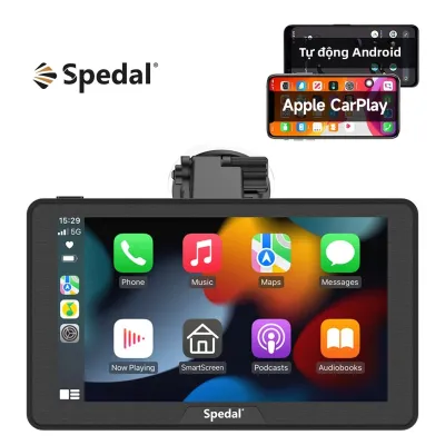 Màn Hình Cảm Ứng IPS 7 Inch Đầu Ô Tô Di Động Hỗ Trợ CarPlay Không Dây Và Android Auto Hiển Thị Cả Chế Độ Dọc Và Ngang Cho Xe Hơi