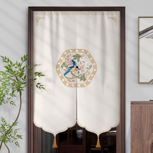 New Chinese Style Mosquito-Resistant Door Curtain Hanging Cloth Curtain for Bathroom Bedroom Toilet Semi-Curtain Short Curtain