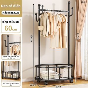 MENGSIYUAN | Giá Treo Quần Áo Di Động Bên Cạnh Giường/Ban Công
