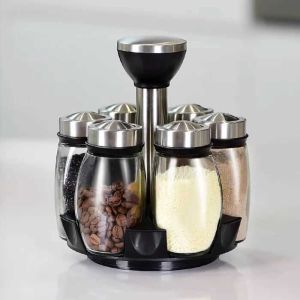Seasoning Box Set Seasoning Jar Kitchen Home Creative Rotating Seasoning Bottle Glass Food Storage Bottles