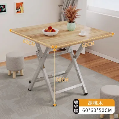 Portable Foldable Square Solid Wood Dining Table for Home and Outdoor