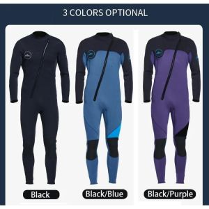 [ตำนาน6] ชุดว่ายน้ำมีซิปด้านหน้าสำหรับผู้ชายนีโอพรีนหนึ่งชิ้น3มม.สูทแขนยาวสำหรับดำน้ำดูปะการังและโต้คลื่น
