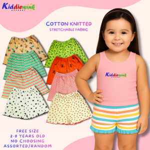 Cotton Knitted Shorts for Kids Girls 2-8 Years Old Assorted Cute Design Buttom