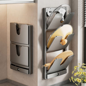 Màn Hình Bếp Từ Không Cần Khoan Treo Tường Đa Chức Năng Giá Để Đồ Nhà Bếp Giá Để Nắp Nồi Giá Để Búa Bếp