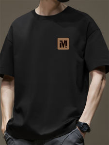 JIANMUJI | Pure Cotton Mens Summer Loose Round Neck T-Shirt 260g