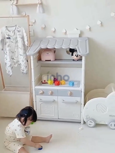 INHO L109/140cm Child Kids Bedroom Living Room Multifunctional Storage Cabinet Rack Storage Shelf