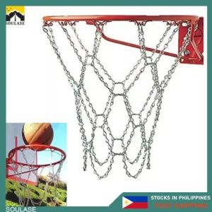 SOULASE Professional Basketball Net Galvanized Steel Metal Chain Basketball Net With S-hooks Tighten Hooks Rustproof Galvanized Iron Basketball Hoops Basketball Ball Ring Bag Chicago Bulls Boston Celtics Cleveland Cavaliers