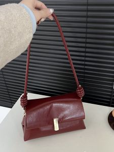French Minority Underarm Bag Female 2024 New Arrival Fall and Winter Shoulder Messenger Bag Easiest for Match Fashion Wine Red Small Square Bag