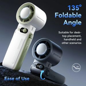 Fold Handheld Fan Strong Wind 199 Gear Adjustable High Speed Led Digital Display Turbo Fan Portable Outdoor Handheld Fold Fan﻿