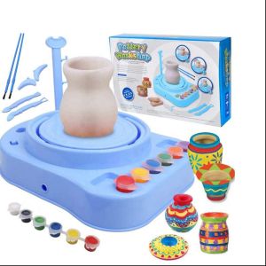 FENAFE【♥️BEST♥️】Ceramic Pottery Machine Mainan Tanah Liat Tembikar-Keramik DIY Mainan Tanah Liat Berputar Mainan Tanah Liat Roda Tembikar Kids Craft Toys