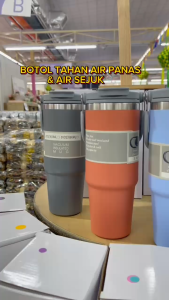 600ml & 900ml Stainless Steel Tumbler With Straw Thermos Bottle Botol Air Viral Flask Tahan Sejuk Tahan Panas