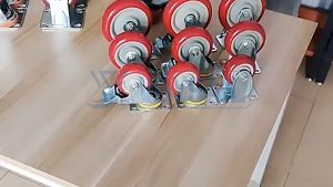 Pu Red Caster Wheels 3inch To 5inch Heavy Type Fixed / Swivel / Brake Trolley Wheel