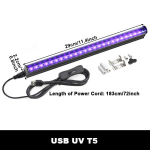 LED Black Light T5 T8 USB UV Light Blacklight Bar 395nm 400nm Fluorescent Party Disco Ultravilet Lamp T5 Tube UV Strip Lights