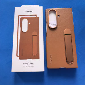 Luxury Business Phone Cover For Samsung Galaxy Z Fold 7 6 5G Premium Leather Bracket Case Shockproof Slim Shell With Kickstand